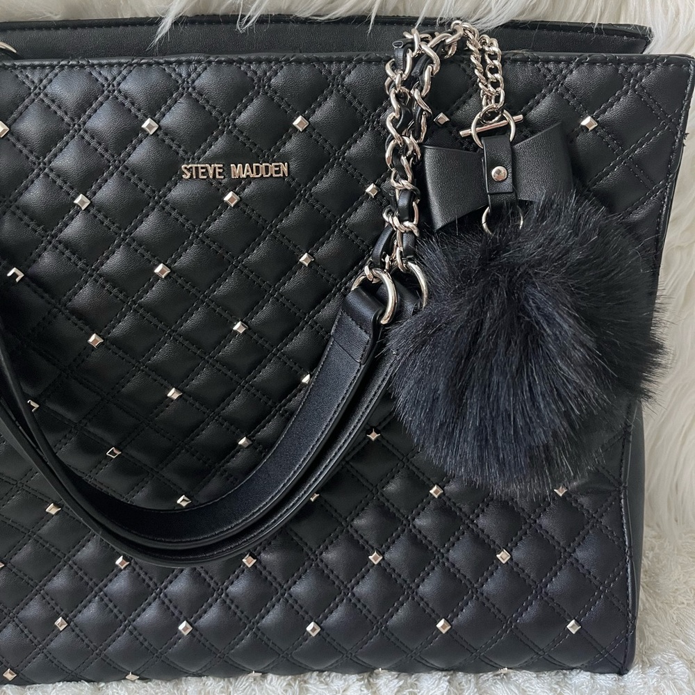 Steve Madden Rockstud Black Pleather Purse